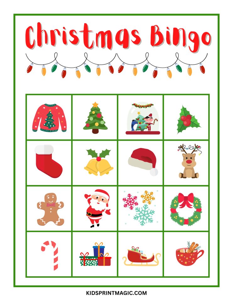 Free Printable Christmas Bingo – Kids Print Magic
