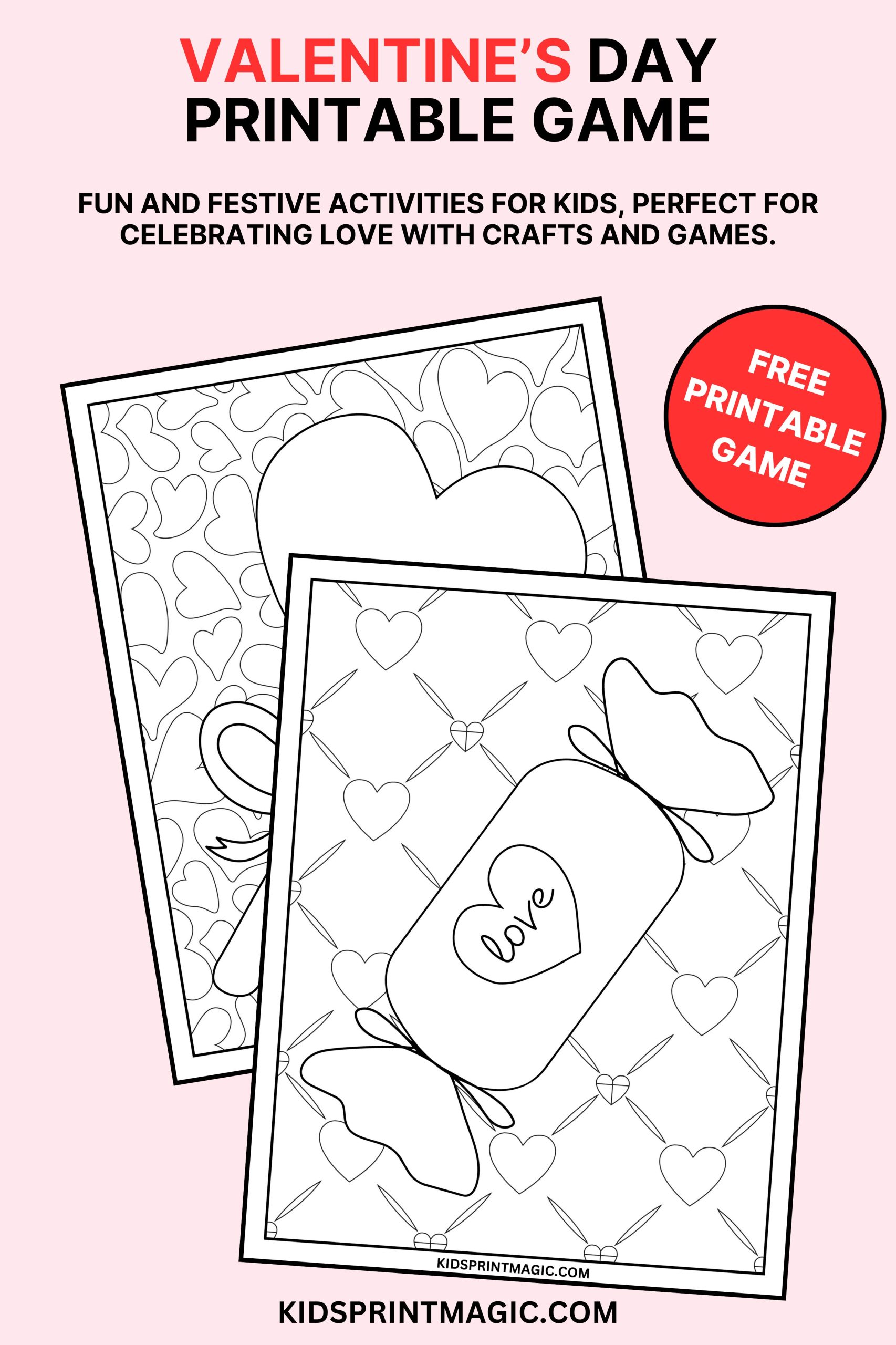 Free Printable Valentine’s Day Printable Game – Kids Print Magic